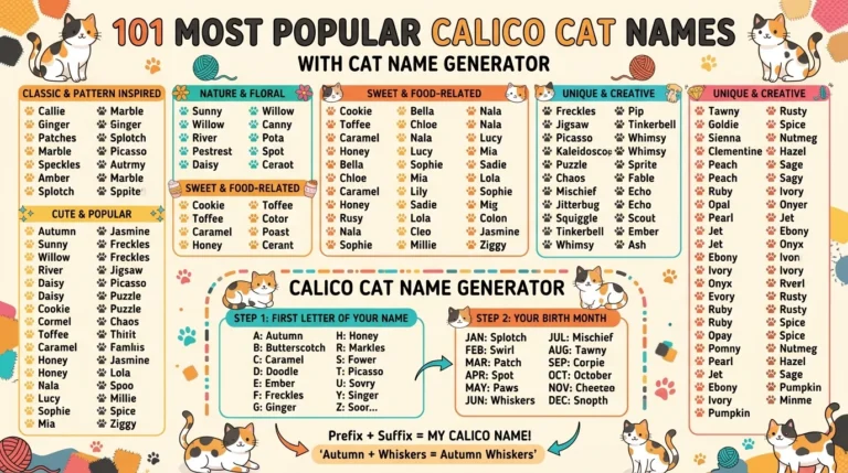 101 Most Popular Calico Cat Names With Cat Name Generator