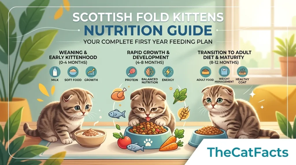 Scottish Fold Kittens Nutrition Guide, First Year Feeding